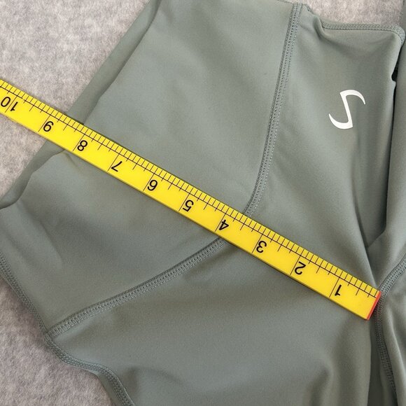 TLF Take Life Further XS Womens Sage Green Pull Up Workout Shorts Activewear - Picture 6 of 7